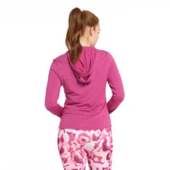 Womens Active Jersey Hoodie - Wild Aster -Trendy Beach Hat 230804 CancerCouncil Ecom CCCCC145273 0592 5000px