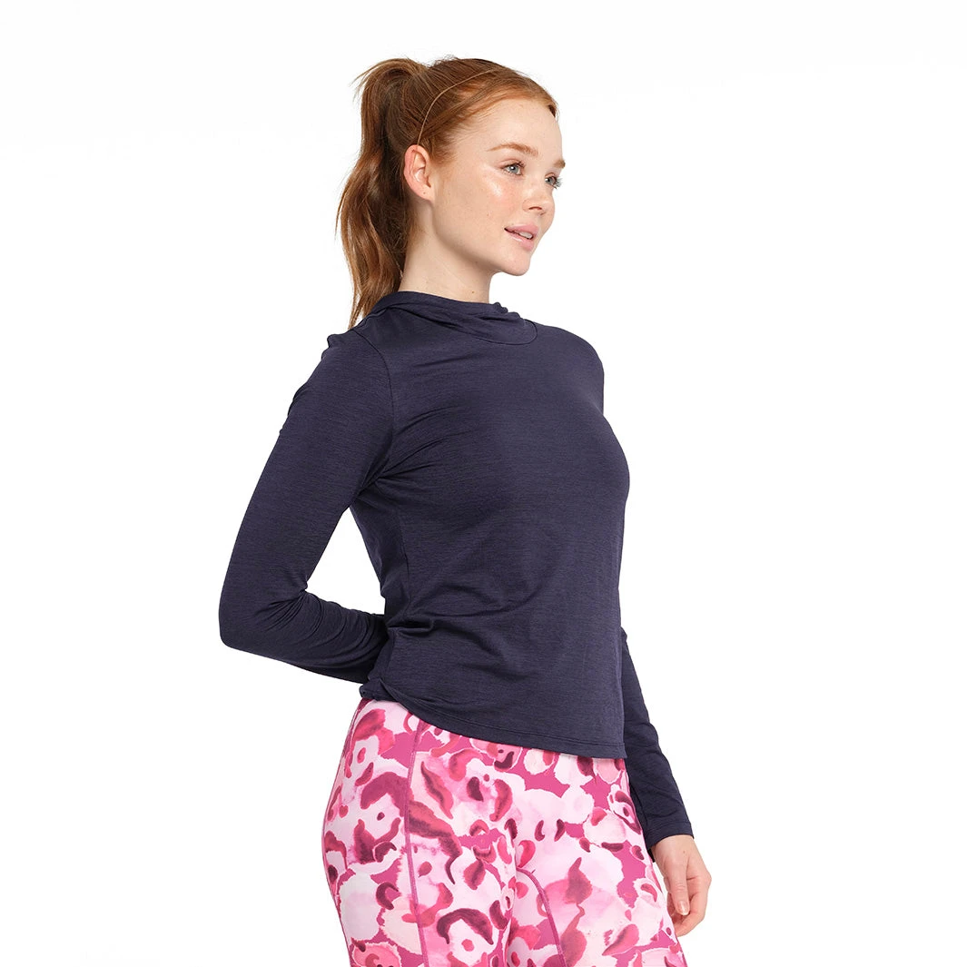 Womens Active Jersey Hoodie - Navy 4 Womens Active Jersey Hoodie - Navy - Image 2