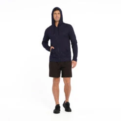 Mens Active Coolpass Hooded Jacket - Navy -Trendy Beach Hat 230804 CancerCouncil Ecom CCCCC145413 0196 5000px