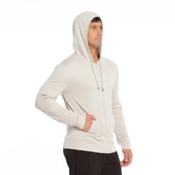 Mens Active Coolpass Hooded Jacket - Vapour Blue -Trendy Beach Hat 230804 CancerCouncil Ecom CCCCC145423 0179 5000px