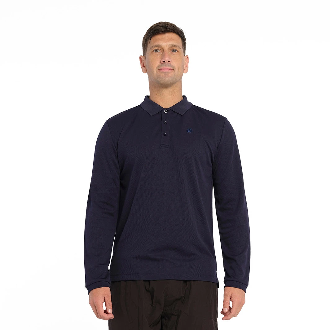 Mens Long Sleeve Polo - Navy 3 Mens Long Sleeve Polo - Navy