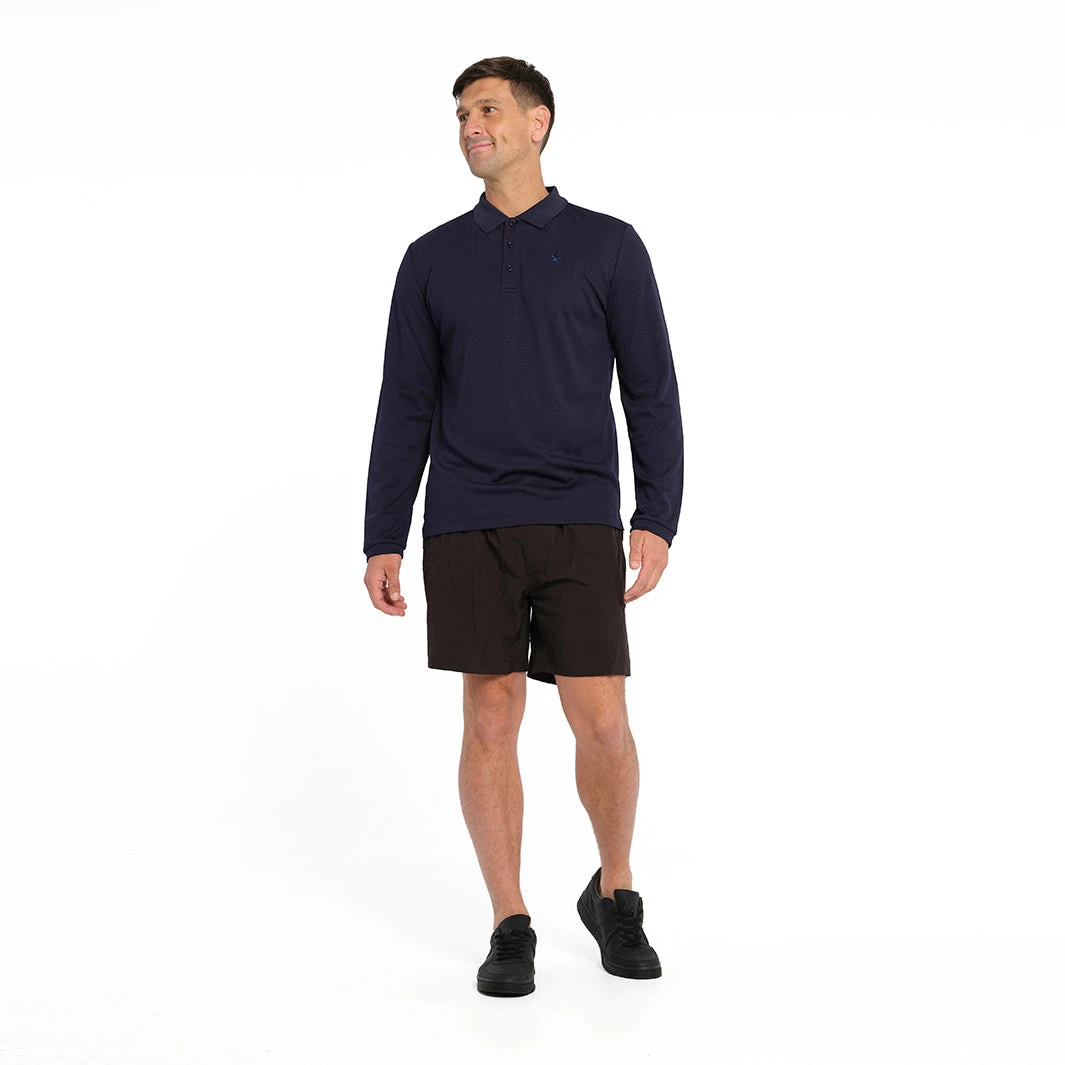 Mens Long Sleeve Polo - Navy 5 Mens Long Sleeve Polo - Navy - Image 3