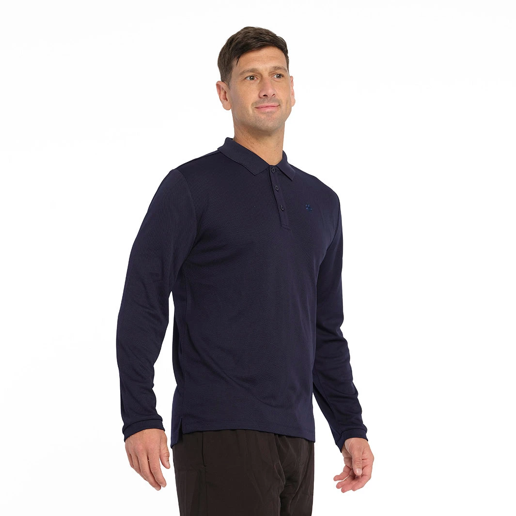 Mens Long Sleeve Polo - Navy 4 Mens Long Sleeve Polo - Navy - Image 2