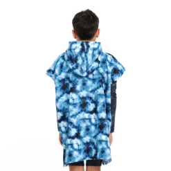 Kids Blue Tie Dye Hooded Towel -Trendy Beach Hat 230804 CancerCouncil Ecom CCCCC145523 0815 5000px