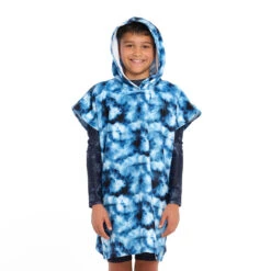 Kids Blue Tie Dye Hooded Towel -Trendy Beach Hat 230804 CancerCouncil Ecom CCCCC145523 0818 5000px1