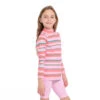 Kids Coral Stripe LS Rashie -Trendy Beach Hat 230804 CancerCouncil Ecom CCCCC457163 0857 5000px