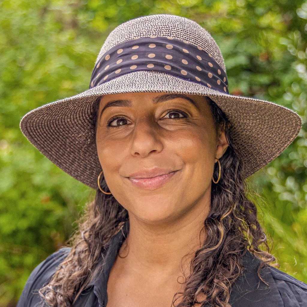 Selena Cloche Hat - Taupe/Black 4 Selena Cloche Hat - Taupe/Black - Image 2