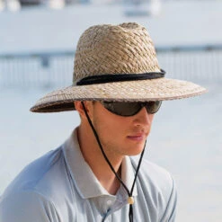Mens Straw Surf Hat - Natural -Trendy Beach Hat RH027 straw surf hat