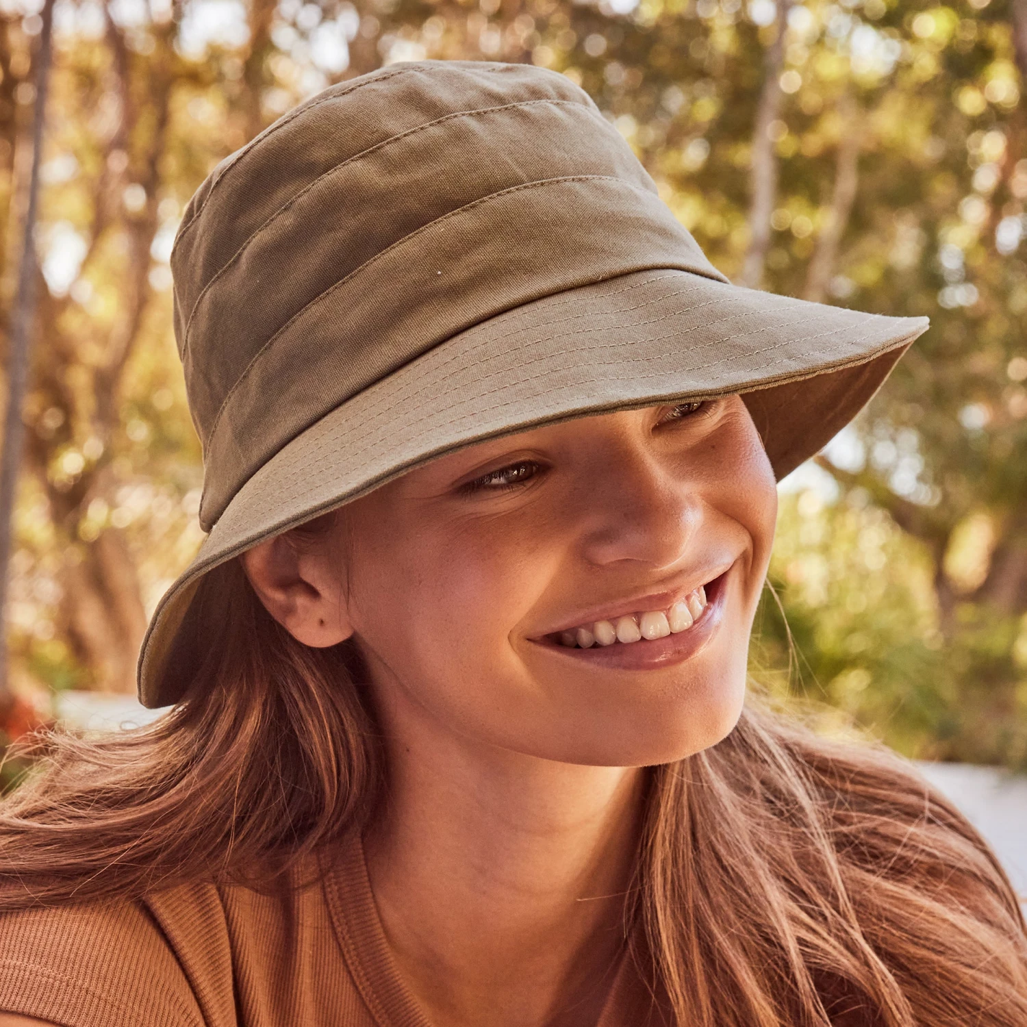 Golf Bucket Hat - Khaki 4 Golf Bucket Hat - Khaki - Image 2