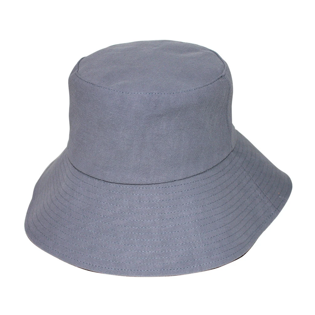 Sadie Linen Bucket Hat - Blue 3 Sadie Linen Bucket Hat - Blue