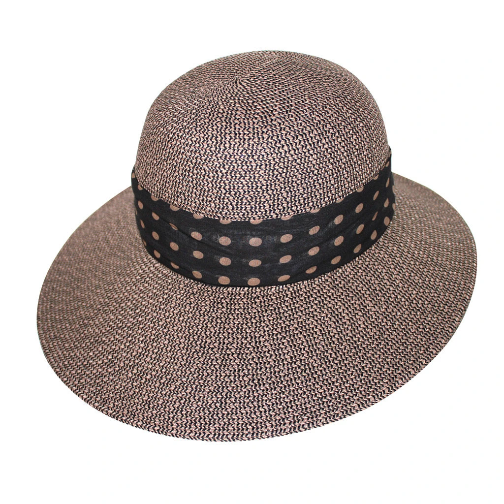 Selena Cloche Hat - Taupe/Black 3 Selena Cloche Hat - Taupe/Black