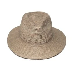 Flora Raffia Fedora Hat - Taupe -Trendy Beach Hat RL887TAUPE 7
