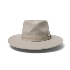 Hallie Felt Fedora Hat - Grey -Trendy Beach Hat RL899Greyfront