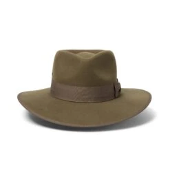 Hallie Felt Fedora Hat - Khaki -Trendy Beach Hat RL899Khakifront