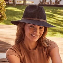 Darby Fedora Hat - Ash Black -Trendy Beach Hat RM615AshBlack