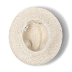Outback Lightweight Fedora Hat - Ivory/Black -Trendy Beach Hat RM733IvoryBlackbelow