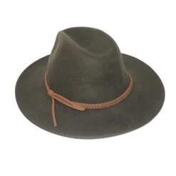 Blake Felt Fedora Hat - Khaki -Trendy Beach Hat RM902Blake DarkKhaki 4